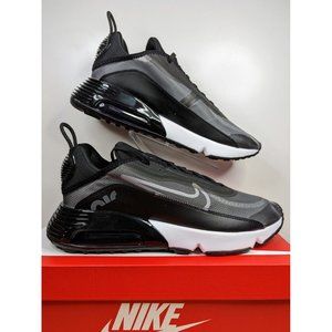 New w/ Box! Nike AIR MAX 2090 Black White Wolf Grey Running Shoes Men's Size 12